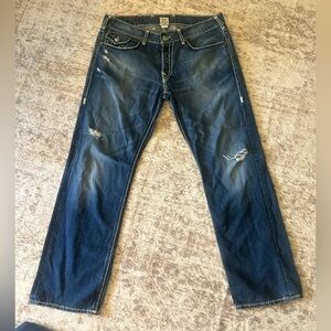 Vintage True Religion Jeans Size 38 Nathan Giant Big T Blue
